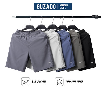 COMBO 3 Quần Short Nam GUZADO Chất Gió Mềm Nhẹ,Cạp Chun,Phong Cách Basic CB3GSR2601-CB3GASR25S001