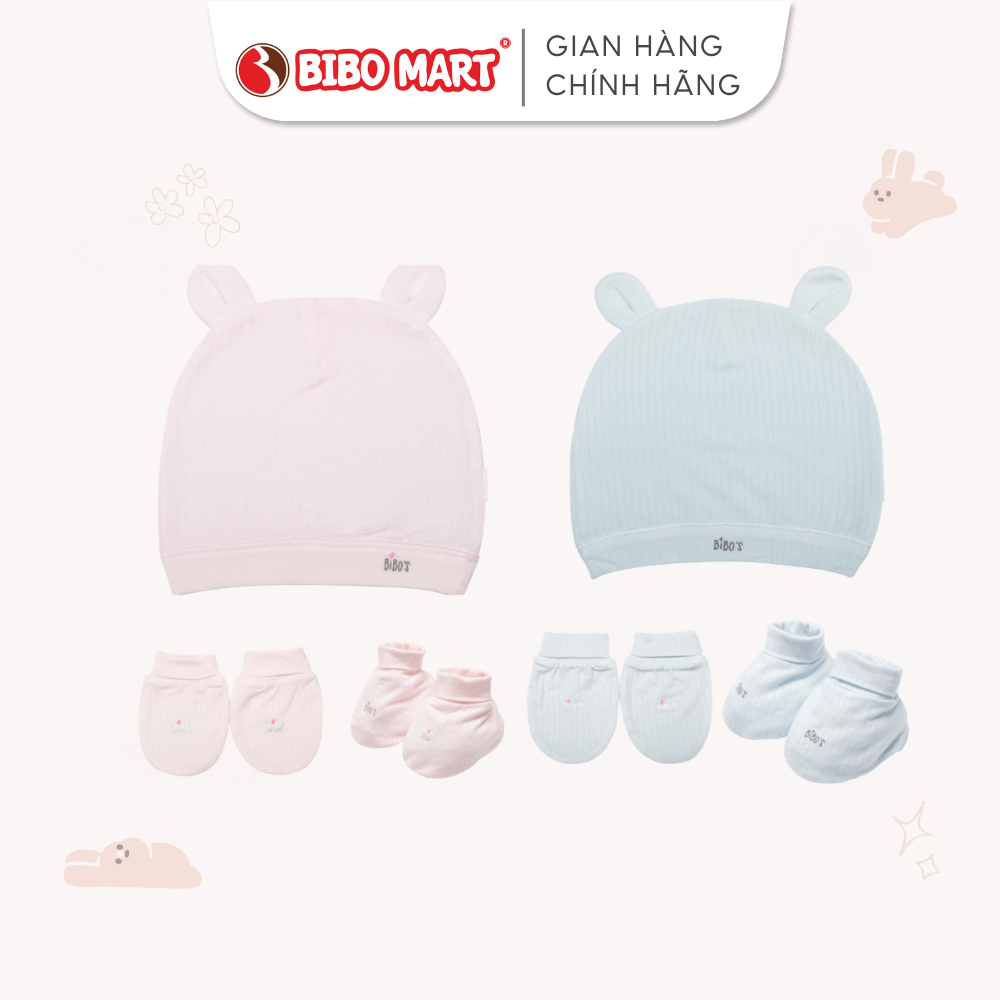 Set Mũ Bao Tay Chân Cho Bé Sơ Sinh Bibo's Chất Liệu Mềm Mại An Toàn Cho Làn Da Của Bé