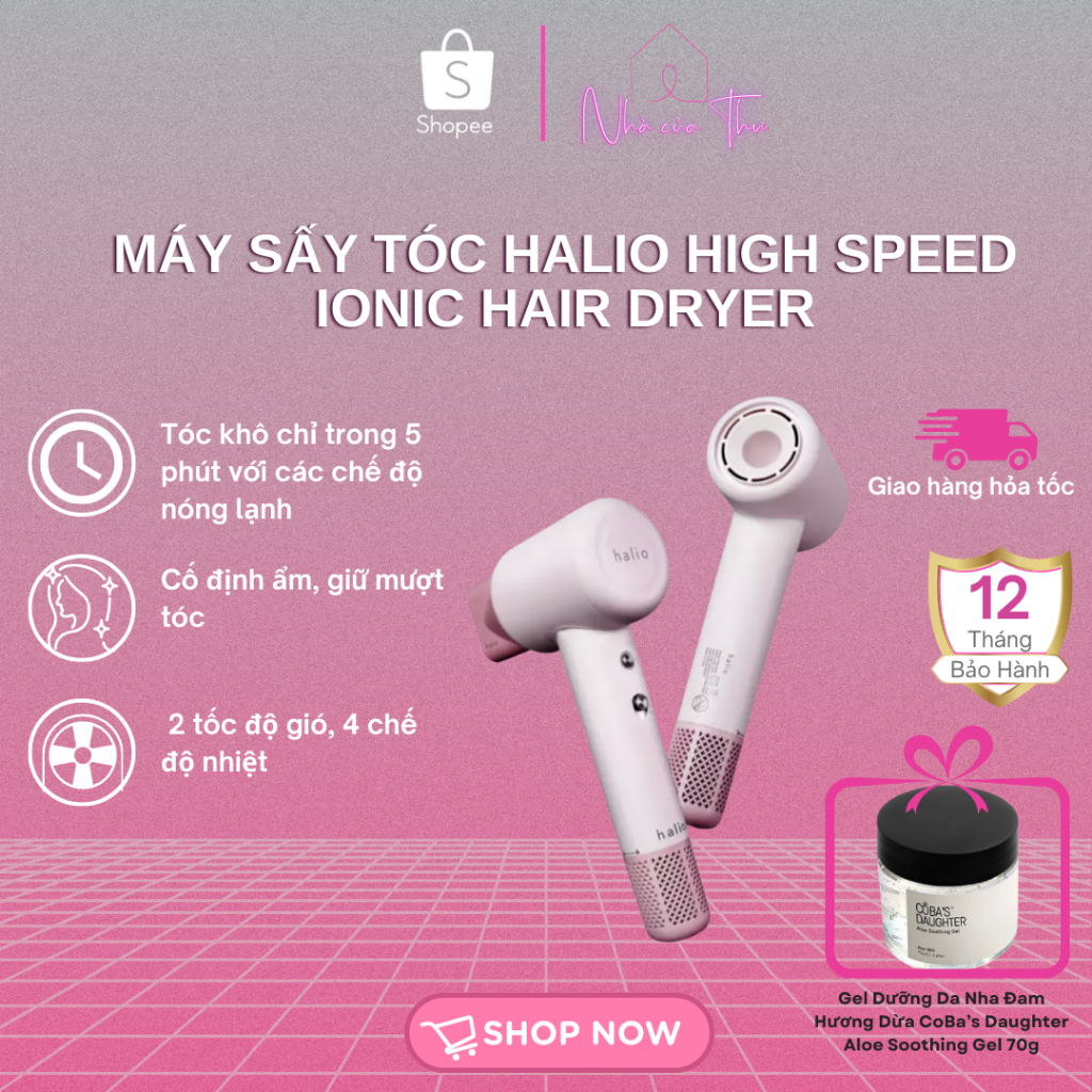 Máy Sấy Tóc Halio High Speed Ionic Hair Dryer - Bảo Hành 12 Tháng