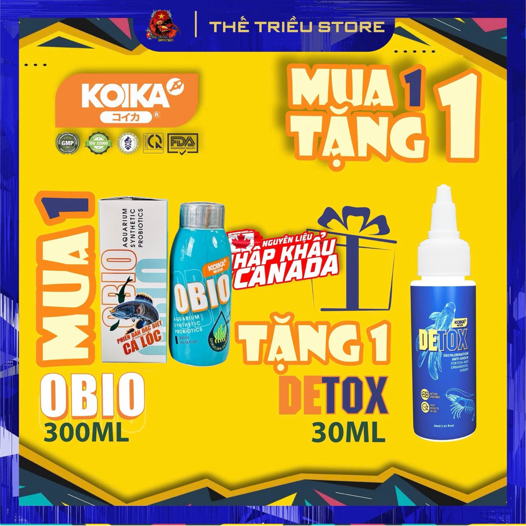 (MUA 1 TẶNG 1) Vi sinh OBIO Koika 4in1 “Bản đặc biệt dành cho CÁ LÓC” Làm trong nước, khử độc, khử t