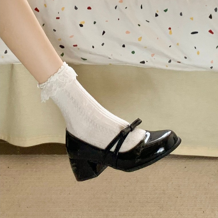 Giày mary jane quai nơ chất da pu phong cách tiểu thư KICHI 𝟭𝟬𝟯