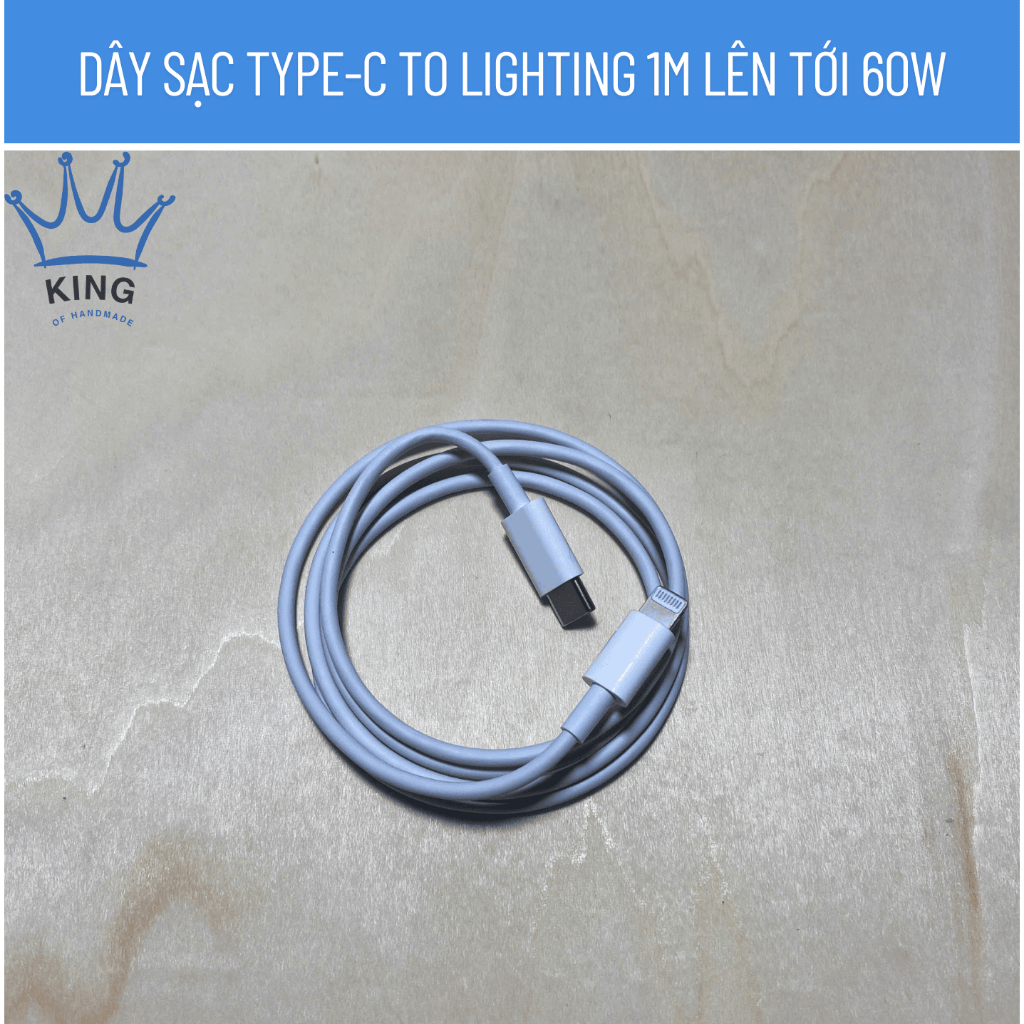Dây cáp sạc Type-C to Lighting, Type-C to Type 60W.