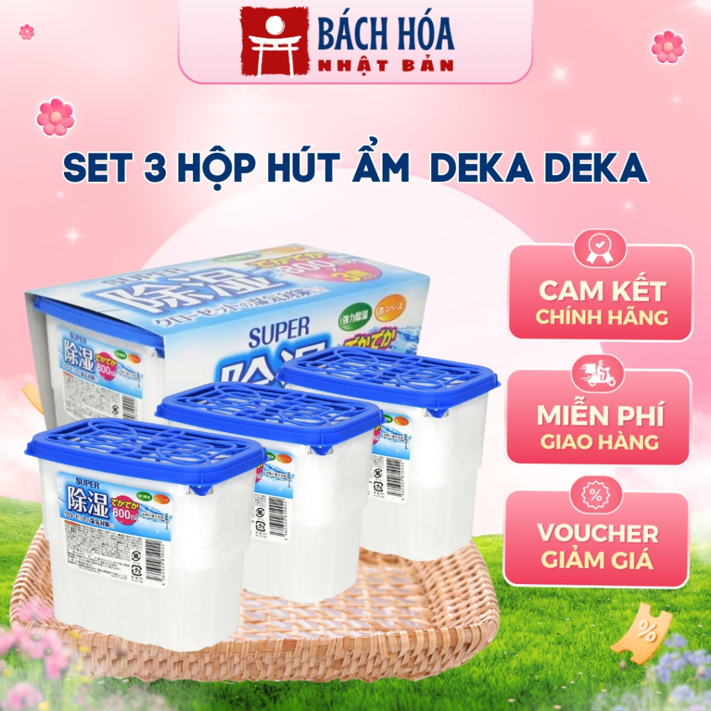 Set 3 hộp hút ẩm addgood Deka Deka Nhật Bản (800ml x 3)