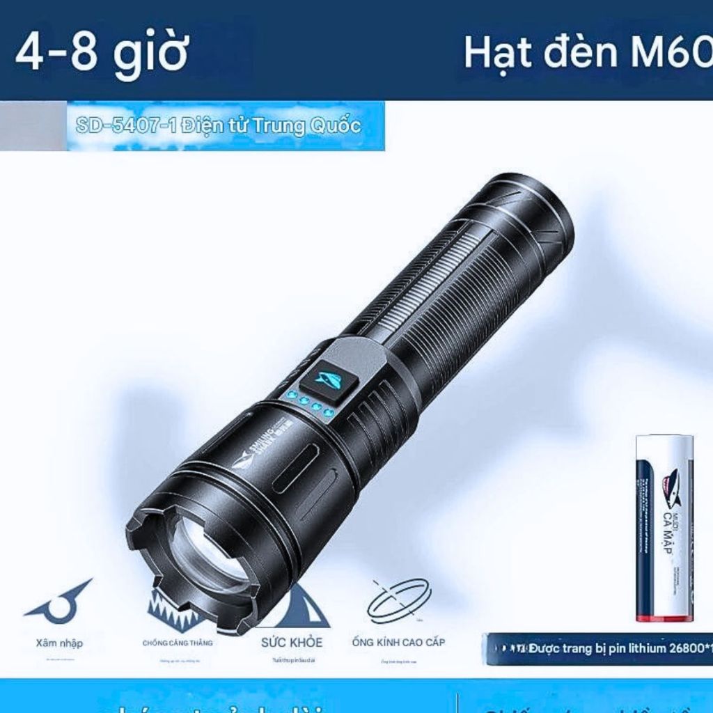 ĐÈN PIN SIÊU SÁNG LED SMILING SHARK SD-5407 ( M60)