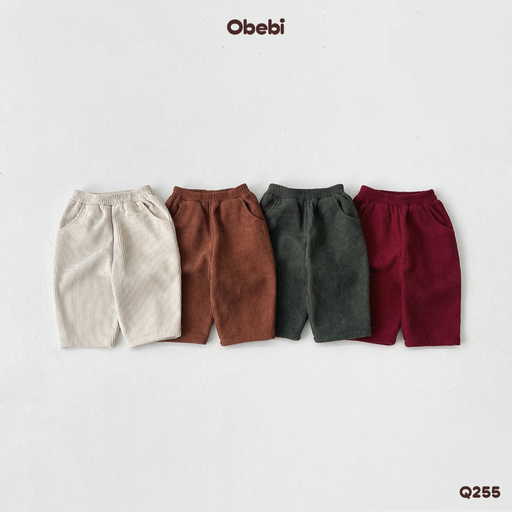 Quần Nhung Tăm Lót Lông Obebi Phong Cách Hàn Ấm Áp  Cho Bé Trai Bé Gái Obebi từ 8-23kg Q255