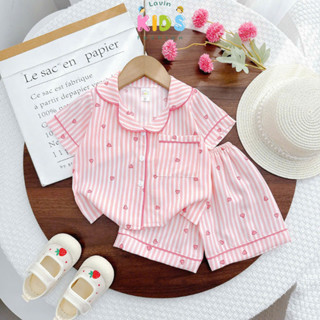  Bộ Pijama lụa 100D cho bé gái Lavin Kids 5-20kg mềm mịn form chuẩn không nóng bí 