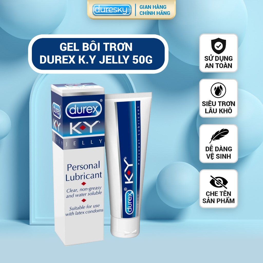 Gel bôi trơn Durex K-Y Jelly DURESKY Không Mùi, Dễ Vệ Sinh,  An Toàn, Chính Hãng, Dung Tích 50g