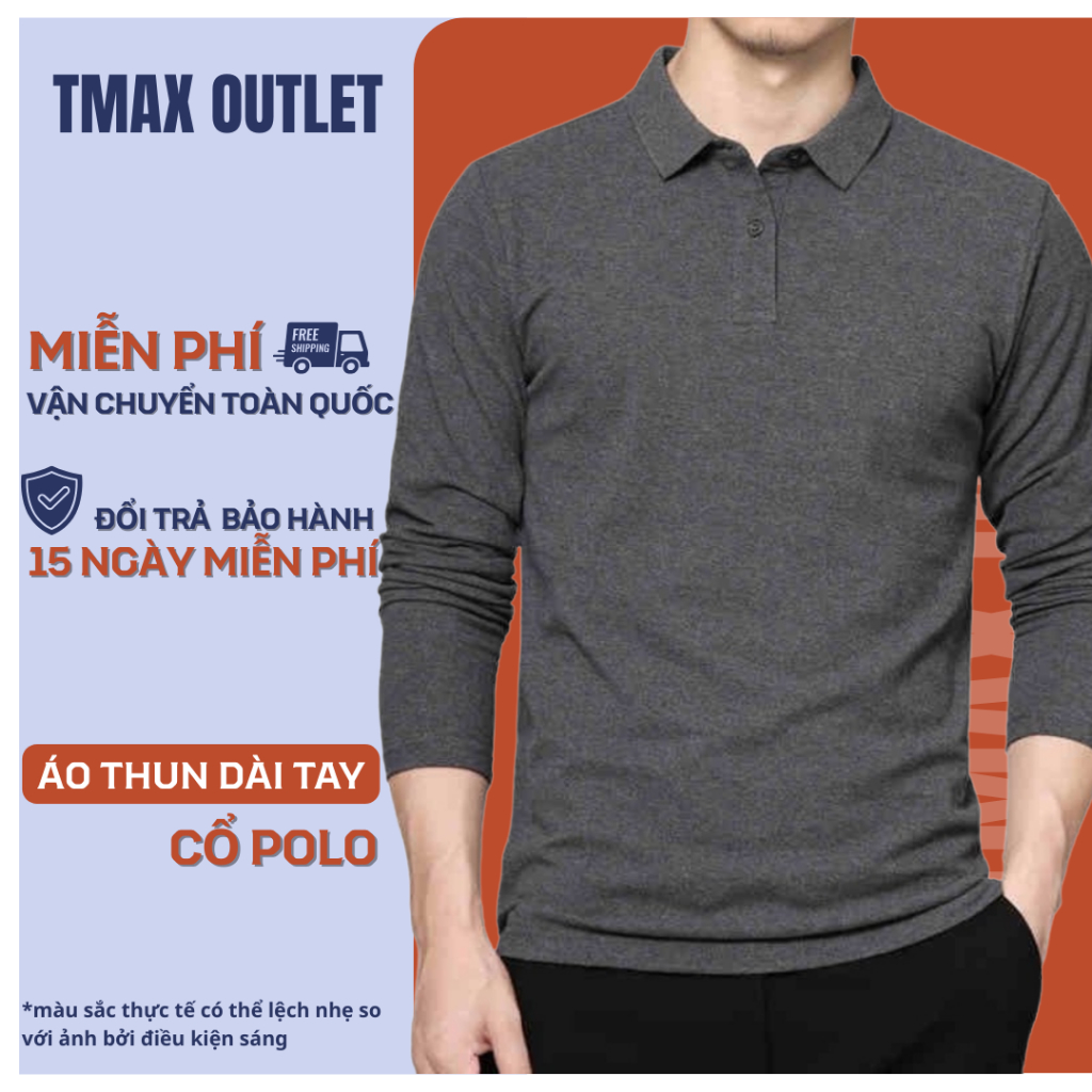 Áo Thun Dài Tay Cổ Polo 1HAND Thun Giữ Nhiệt, Áo Thun Thể Thao, Cổ Bẻ Chất Vải Cotton