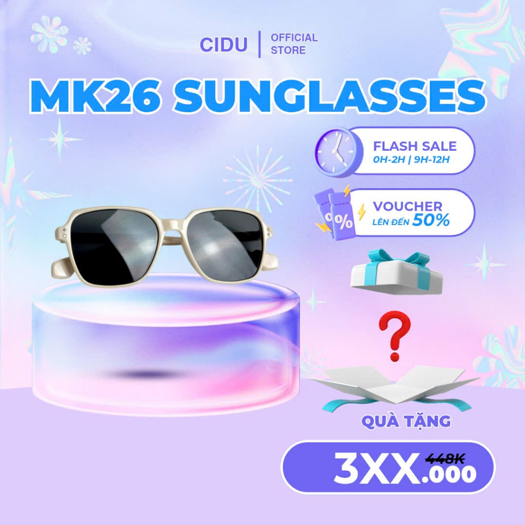 Kính râm Square frame classic form unisex Cidu MK-26