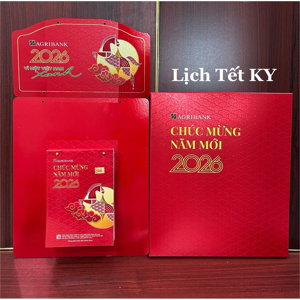 Bộ Lịch Ngân Hàng Agribank TW 2026 [20x30cm] [14.5x20.7cm] [Đỏ]
