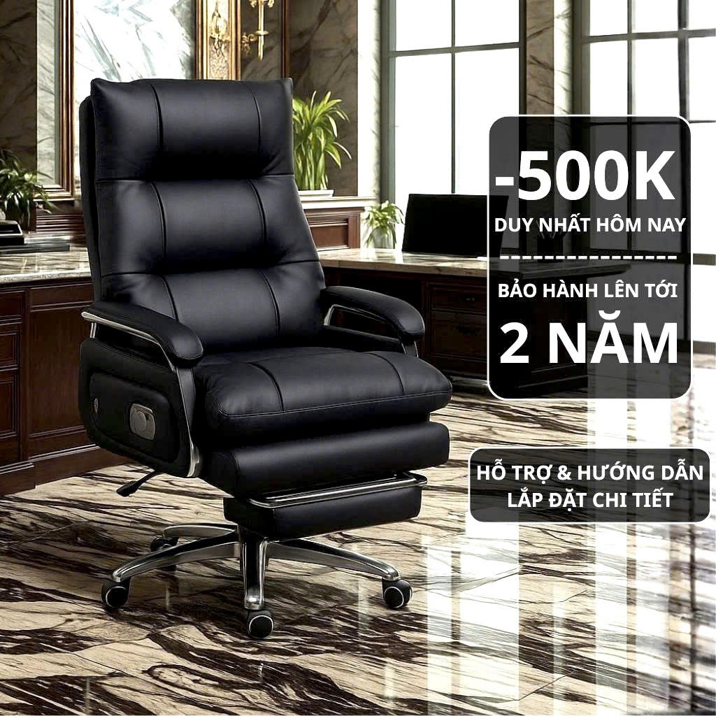 Ghế giám đốc Ghế massage Ghế văn phòng 7 chế độ Ghế xoay văn phòng bọc da PU êm ái An Home Pehouse | BigBuy360 - bigbuy360.vn