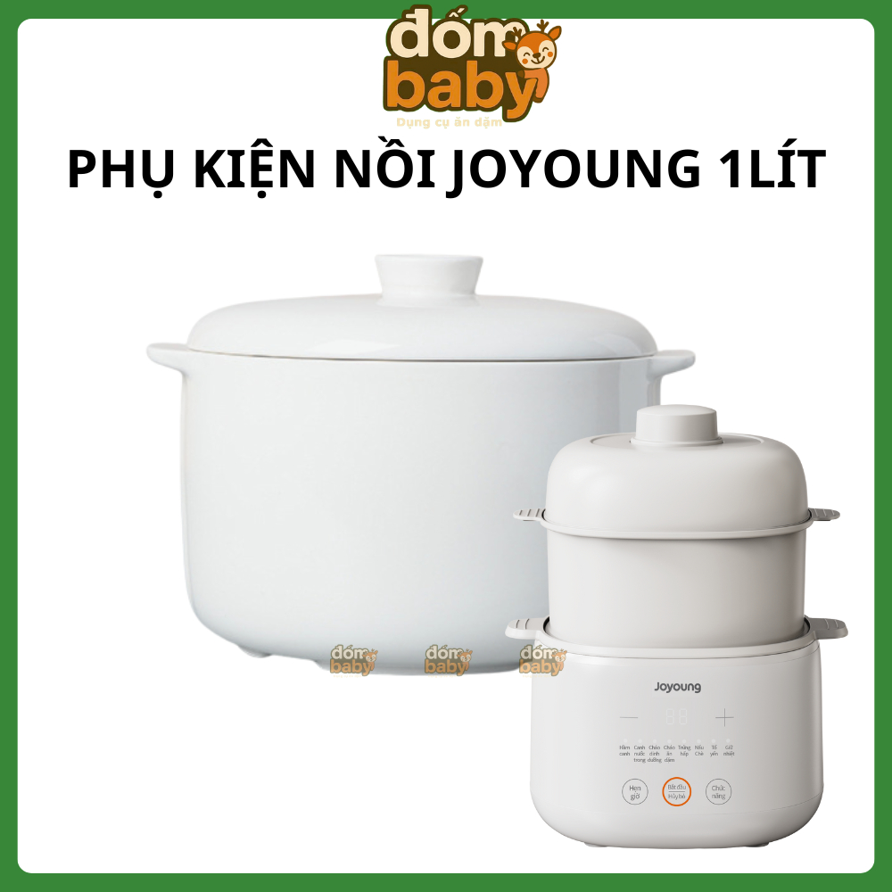 Thố sứ, Nắp sứ nồi nấu cháo chậm Joyoung JSC-107 dung tích 1 Lít, phụ kiên thay thế