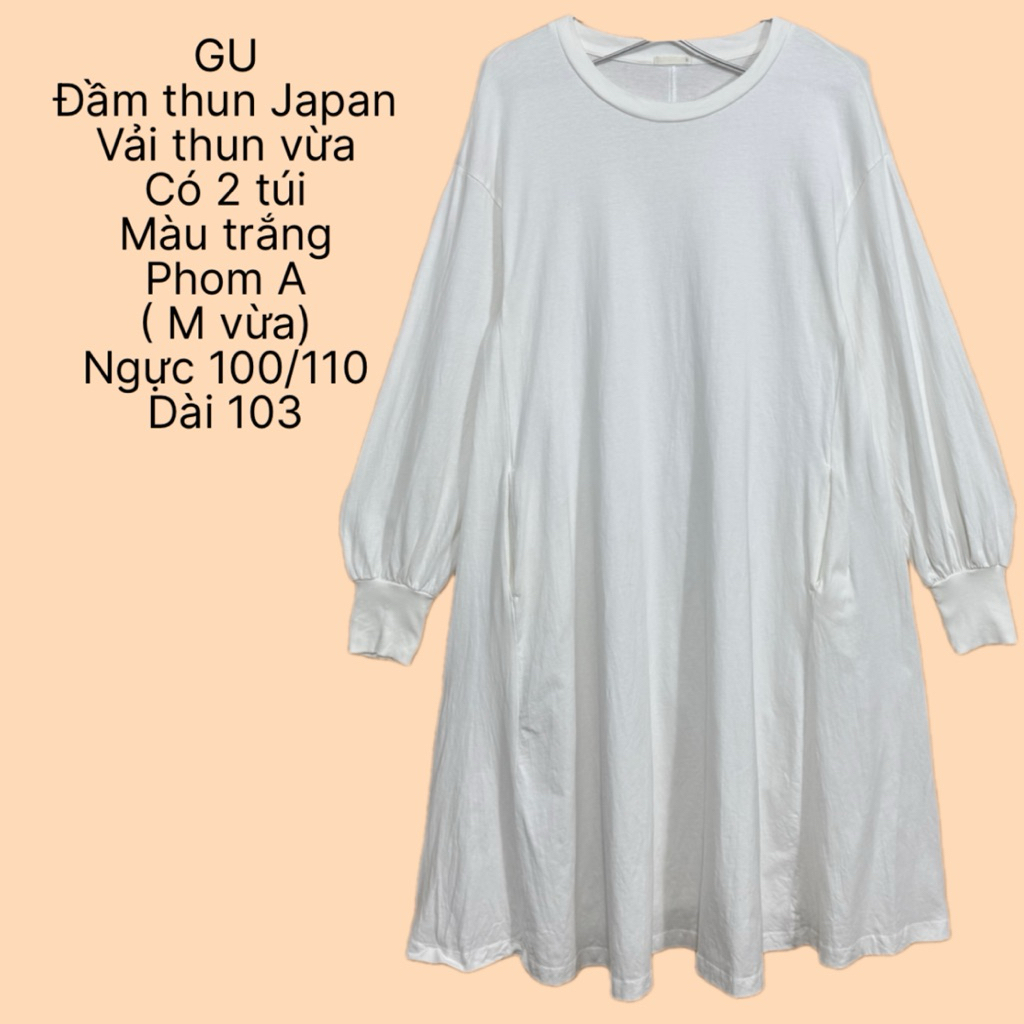 492✅ Đầm thun dài hiệu GU Japan phom đẹp lỗi xíu nhưng shop đã xử lý rồi ạ