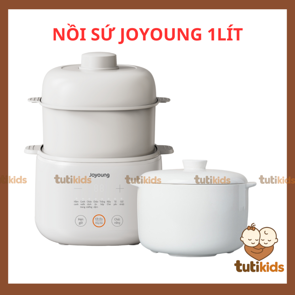 Thố sứ, Nắp sứ nồi nấu cháo chậm Joyoung JSC-107 dung tích 1 Lít, phụ kiên thay thế