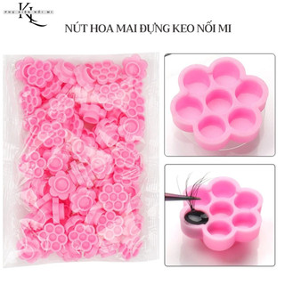 Nút Hoa Đựng Keo Túi Bịch 100 Cái-(7 Ngăn) Nút Hoa Mai Đựng Keo Nối Mi - Tạo Fan - Phụ Kiện Nối Mi Khánh Ly
