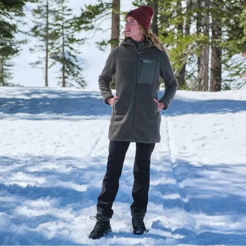 Áo khoác lông cừu dáng lửng Eddie Bauer, áo mùa đông đi lạnh ấm áp