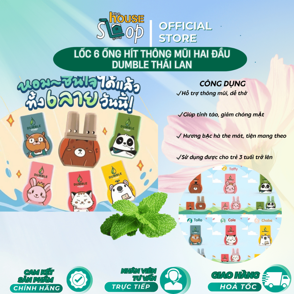 Ống hít mũi 2 đầu thảo dược Double Inhaler Dumble Inhaler Thái Lan, thông mũi, giảm nghẹt mũi