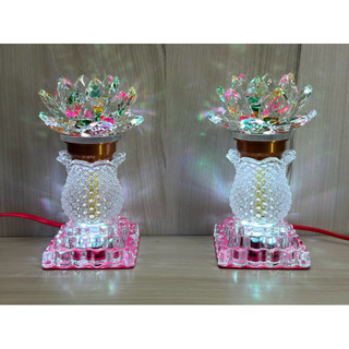 Cặp đèn thờ hoa sen pha Lê thân kiểu dáng bình hoa - pha lê 15