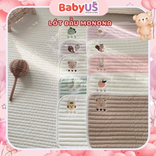  Gối mỏng lót điều hoà cho bé sơ sinh thấm hút mồ hôi họa tiết thêu xinh xắn  BabyUS  