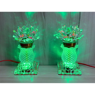 Cặp đèn thờ hoa sen pha Lê thân kiểu dáng bình hoa - pha lê 15