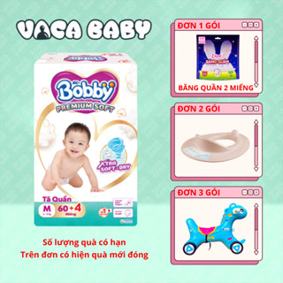   Phiên bản cao cấp siêu mềm  Tã bỉm QUẦN Bobby Premium Soft m mẫu bao bì mới đủ size M60+4  L56+4  XL52+4  XXL48+4 miếng 