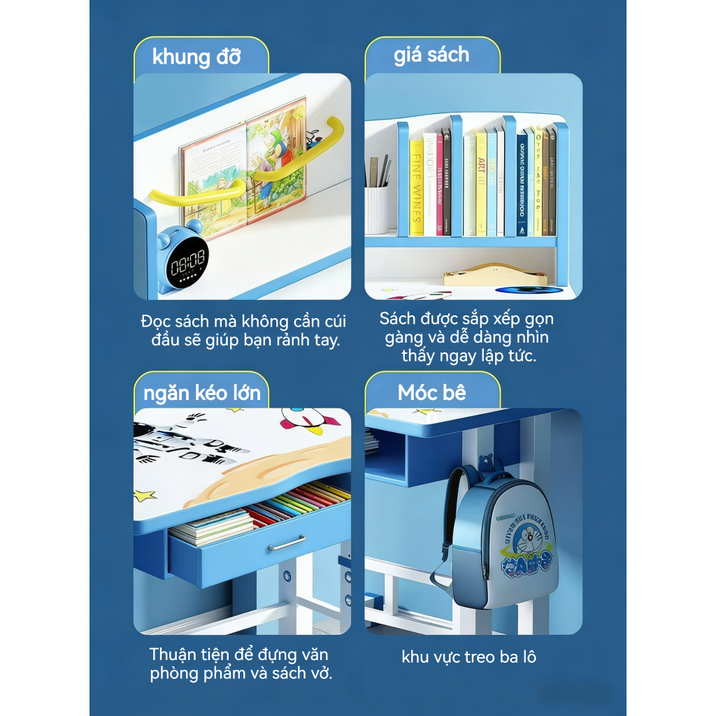 REX  bàn học cho bé Bàn học thông minh điều chỉnh độ cao sinh chống gù mùa học chàng trai cô gái | BigBuy360 - bigbuy360.vn