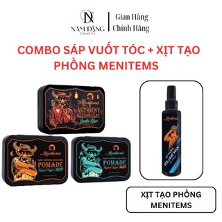  Combo Xịt Phồng & Sáp Vuốt Tóc Menitems Giữ Nếp Tạo Kiểu Độ Phồng Tự Nhiên Không Gây Bết 