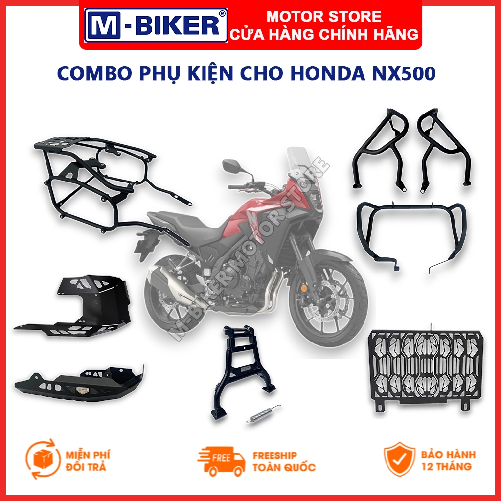 Phụ kiện NX500 | Chống đổ NX500, Baga sau, Baga hông, Chân chống, Che két nước, Ốp gầm cho NX500