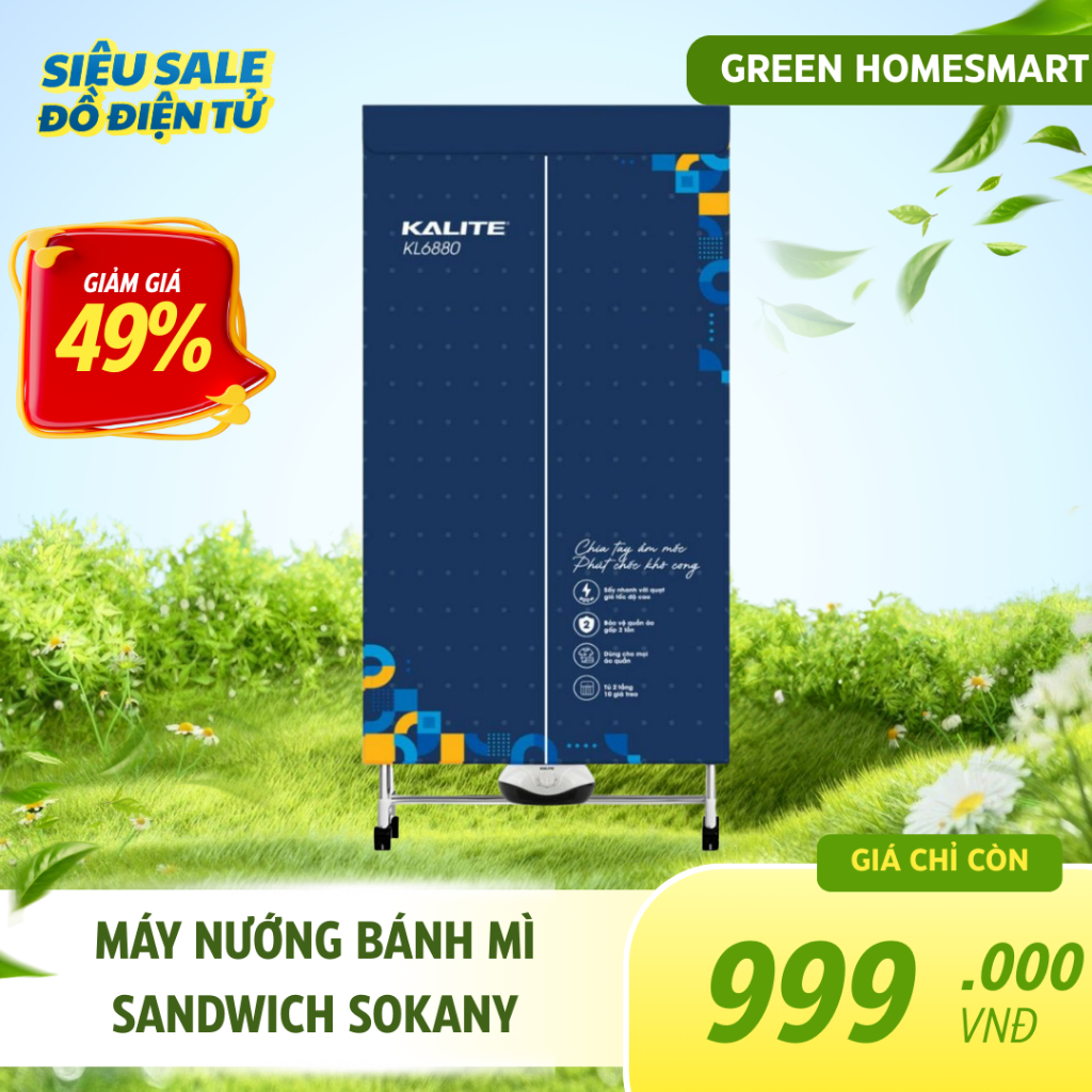 Tủ Sấy Quần Áo Gia Đình Kalite KL6880 – Sấy Khô Nhanh Chóng, Tiết Kiệm Thời Gian, Chính Hãng