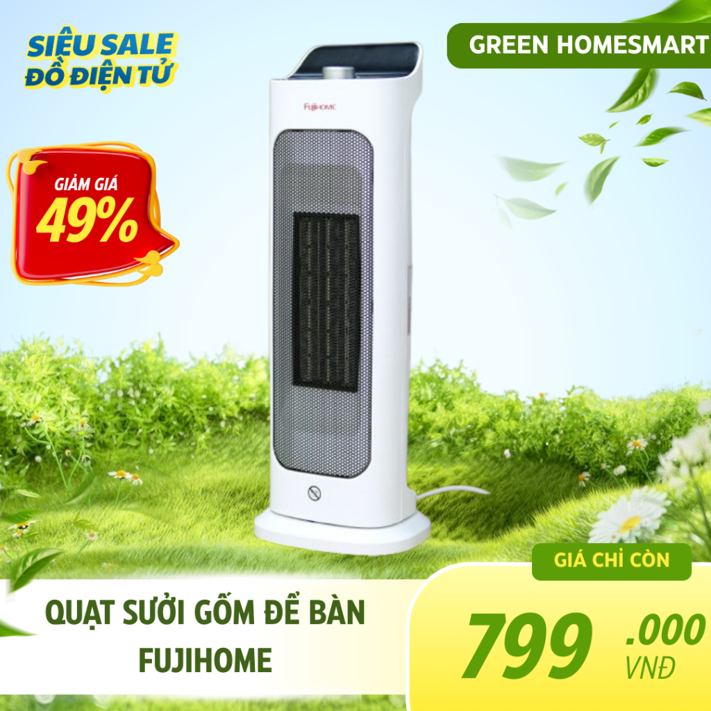 Quạt Sưởi Gốm Để Bàn Fujihome FH1000 – Sưởi Ấm Nhanh, An Toàn, Nhỏ Gọn