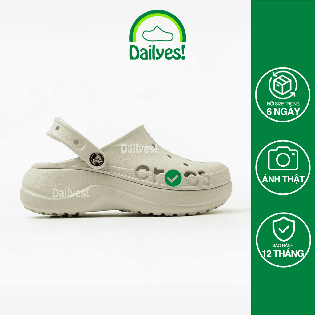 Dép Nữ Baya Platform Clog, Dép Đế Cao 4,7 cm, tặng 10 sticker 3D, hỗ trợ đổi trả - Dailyes Store
