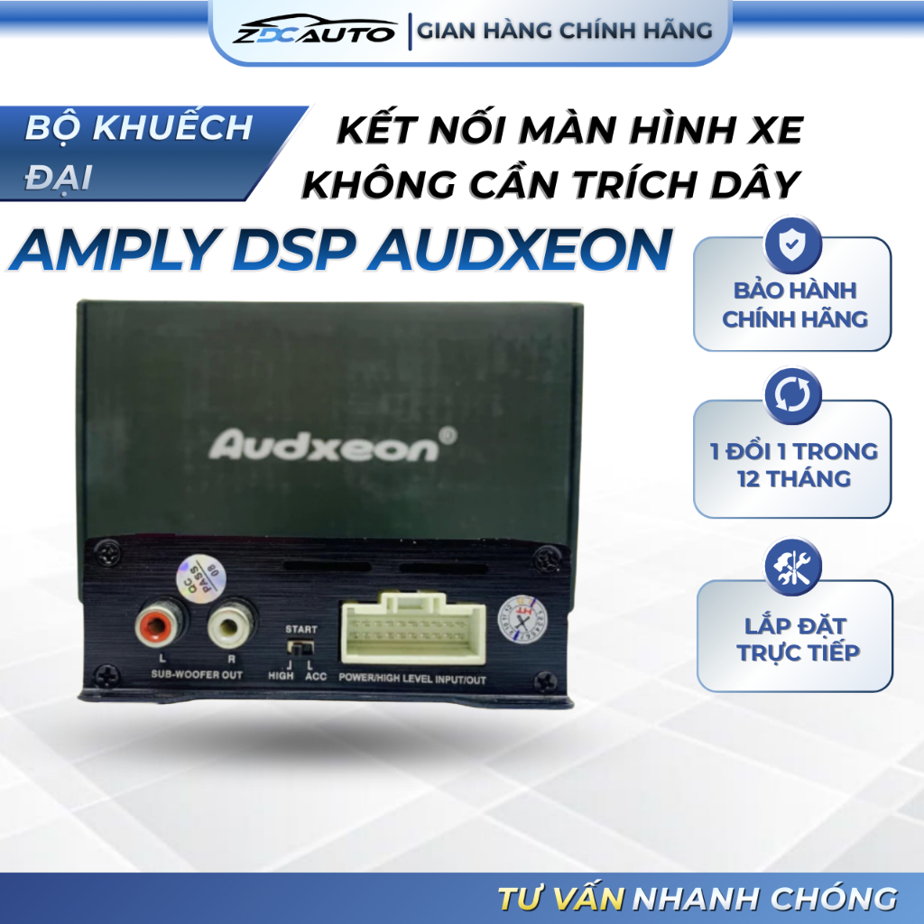 Amply DSP Audxeon kết nối màn hình xe màn android không cần trích dây