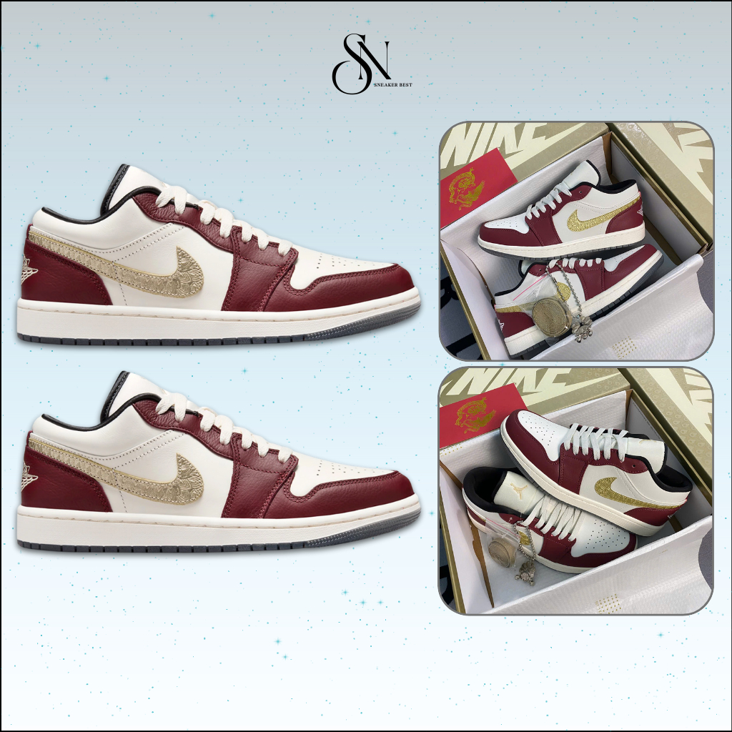 Giày Thể Thao JD1 Low SE Year Of The Dragon – Sneaker Nam Nữ JD Thấp Cổ Rồng Đỏ Bản SC Cao Cấp