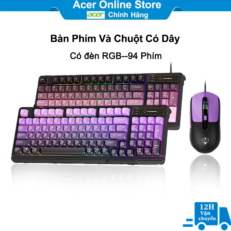 Bàn phím và Chuột giả cơ gaming Inker thiết kế 98 phím có đèn RGB cho laptop MCBook PC Tablet PAD