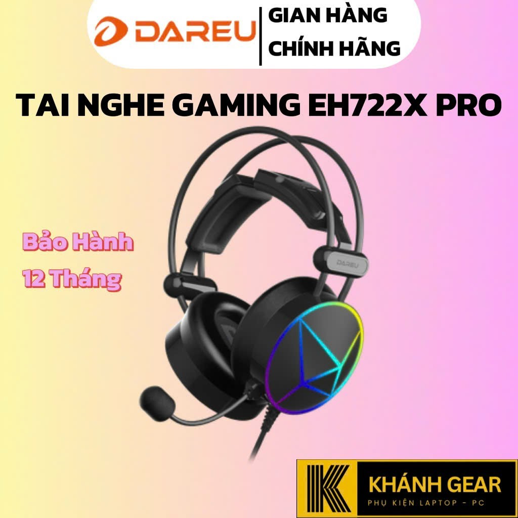 Tai nghe cao cấp DAREU EH722X Pro Black 7.1 - Mai Hoàng PP