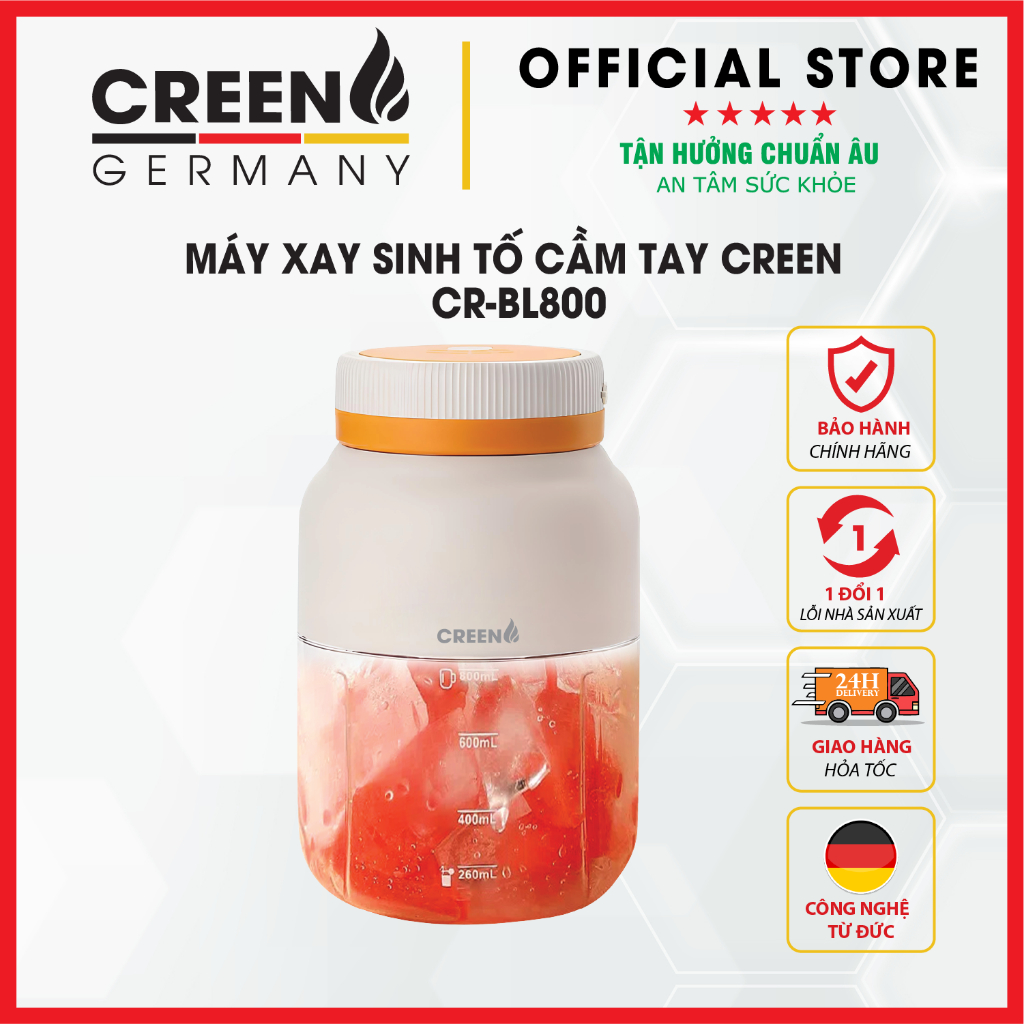 [Giảm 12% SPayLater] Máy xay sinh tố cầm tay CRENN CR_BL800 - Bảo hành chính hãng 12 tháng