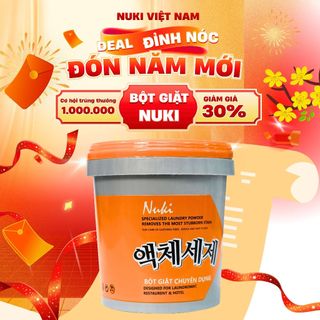  Bột Giặt Siêu Sạch NuKi Giúp Quần Áo Sạch Thơm Trắng Sáng Bảo Vệ Màu Hộp 1000 gram 