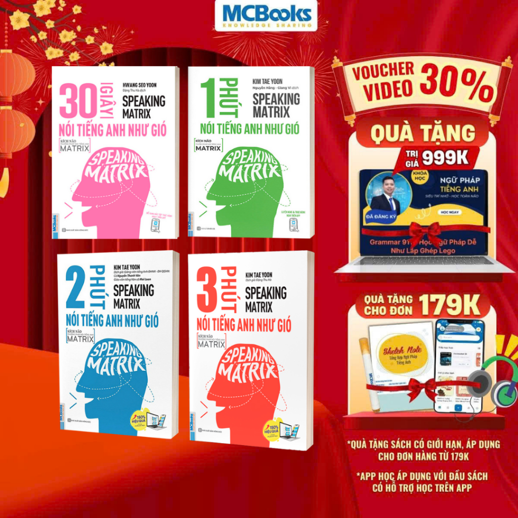 Sách - Combo Speaking Matrix - Nói Tiếng Anh Như Gió - Học Kèm Học Online