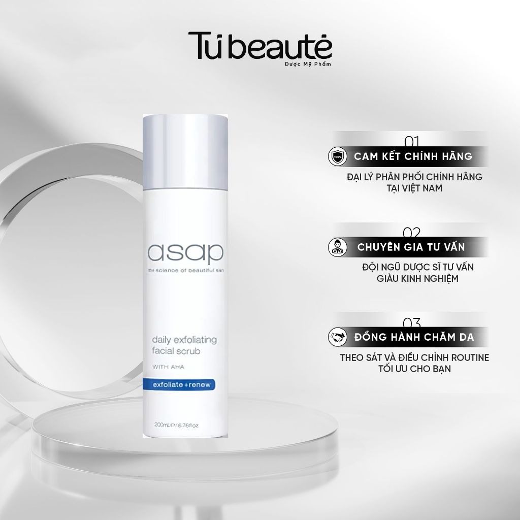 [HÀNG CÔNG TY] Sữa Rửa Mặt Tẩy Da Chết Asap Daily Exfoliating Facial Scrub