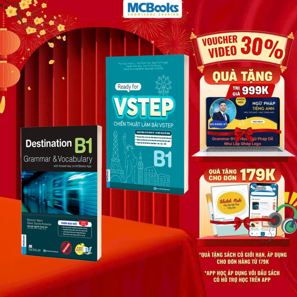 Sách - Combo Luyện thi chứng chỉ Tiếng Anh trình độ B1 - Destination B1 + VSTEP B1