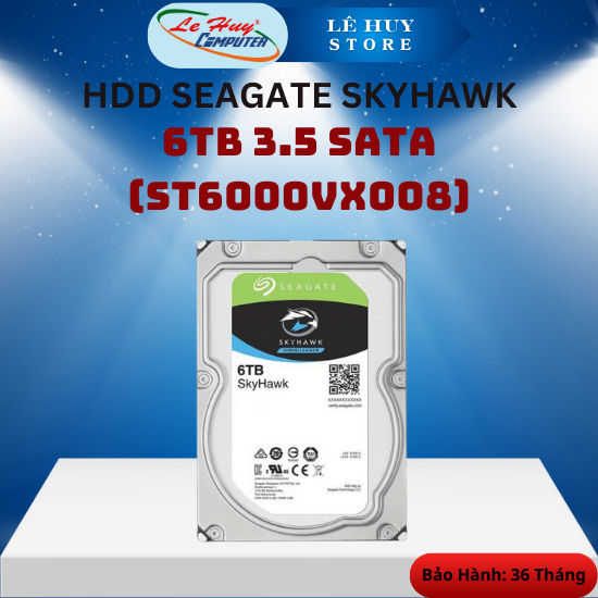 HDD Seagate SkyHawk 6TB 3.5 SATA (ST6000VX008) - Hàng Chính Hãng