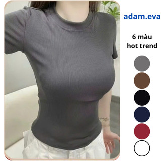 Áo thun trơn form ôm - áo baby tee ôm body chất liệu thun gân co giãn 4 chiều