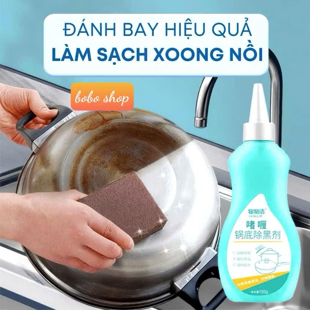 Dung Dịch Vệ Sinh Đáy Nồi, Nhọ Nồi, Vết Bẩn Cứng Đầu Trên Xoong Nồi lâu ngày dqh 088