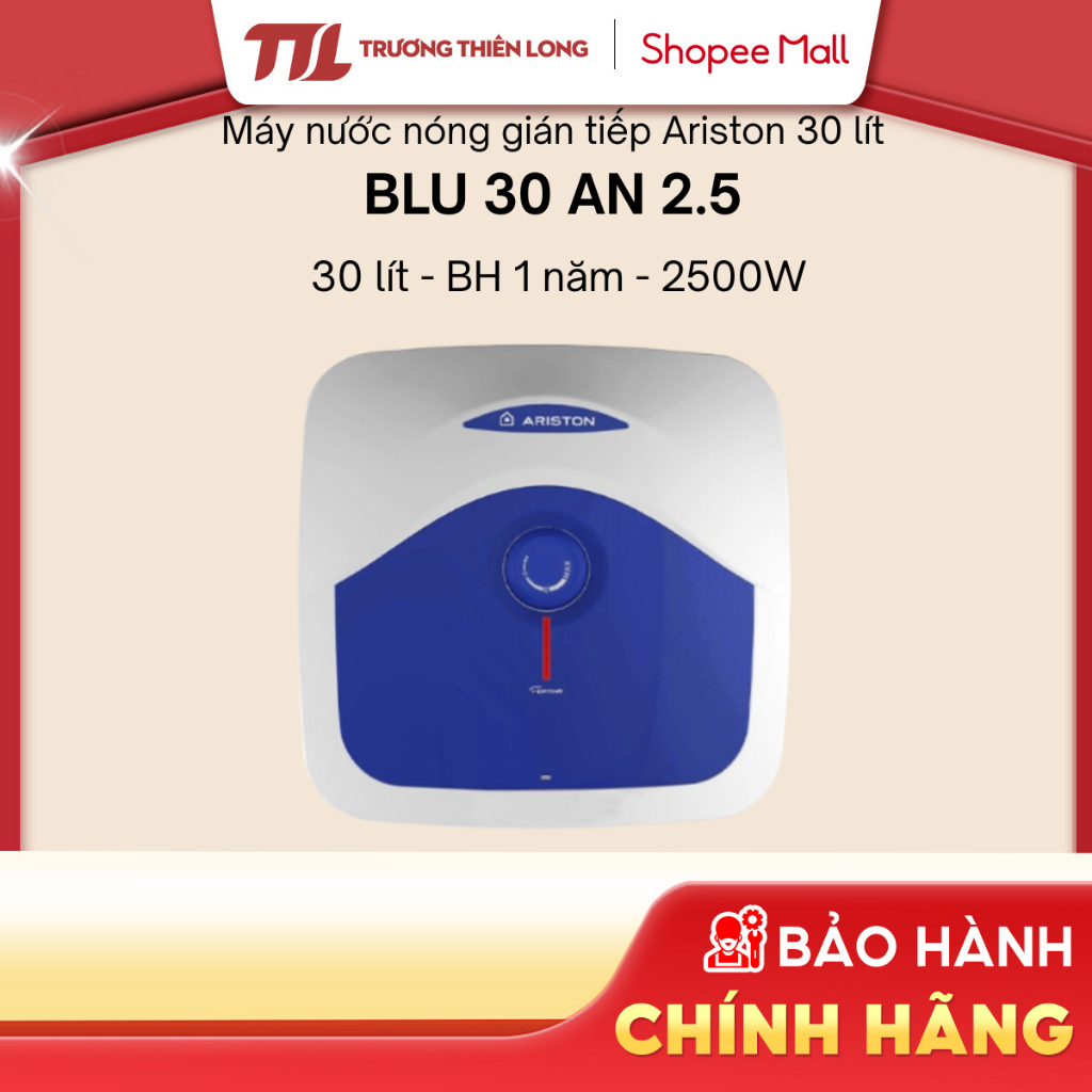 Máy Nước Nóng Gián Tiếp Ariston 30 Lít BLU 30 AN 2.5 [TOÀN QUỐC]