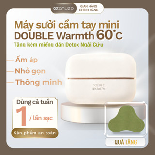  HOẢ TỐC  Máy sưởi mini cầm tay từ tính vỏ kim loại ANUZO DOUBLE WARMTH pin 6000mAh - Tặng miến dán ngải cứu detox 