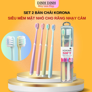 Bàn chải đánh răng siêu mềm KORONA Sensitive (Set 2 chiếc) mặt nhỏ SSS cho răng niềng, răng nhạy cảm