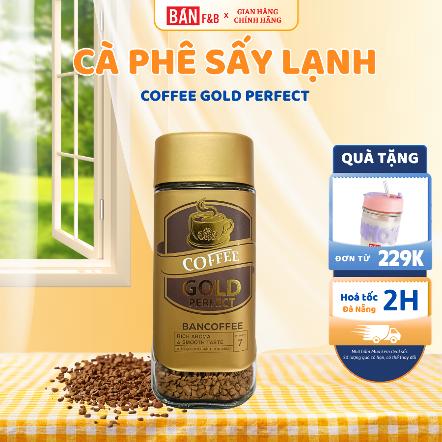 Cà Phê Sấy Lạnh Robusta, Cafe Sấy Lạnh Hoà Tan Không Đường Nguyên Chất Bản Cà Phê Bản F&B 100g