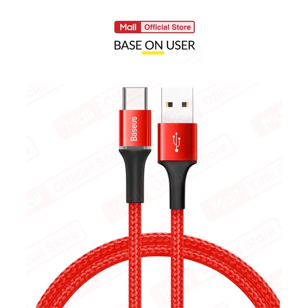 Cáp sạc Baseus Halo Data Type-C  (3A, Quick charge 3.0, LED Light indicator) dài 50cm/100cm