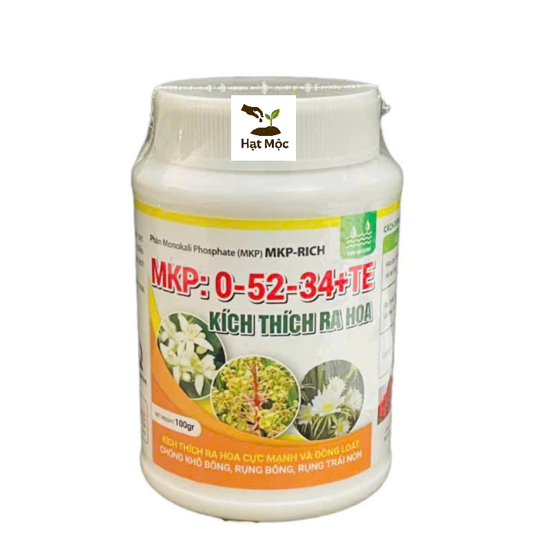 Phân bón MKP 0-52-34+TE - Hủ 100gr - Kích thích ra hoa