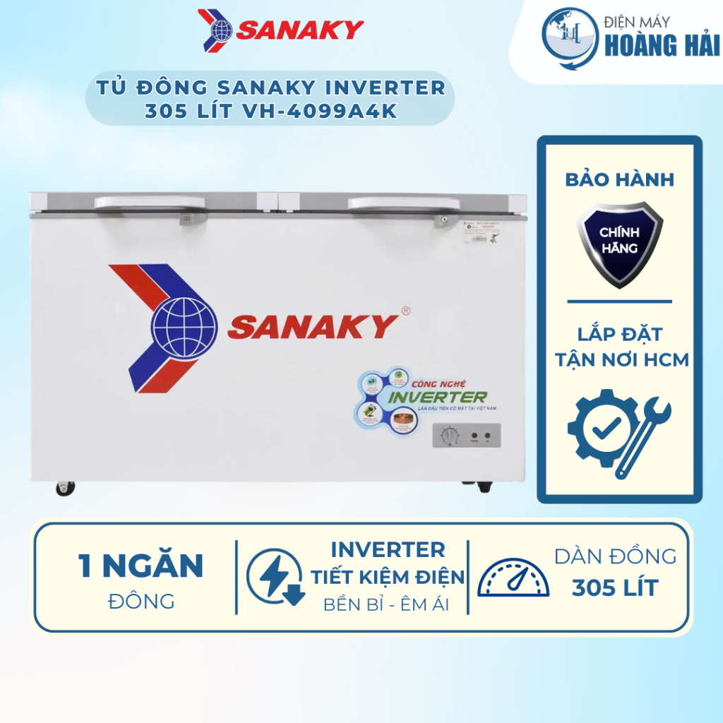 VH4099A3 | Tủ đông Sanaky Inverter 305 lít VH4099A3 - Hàng chính hãng